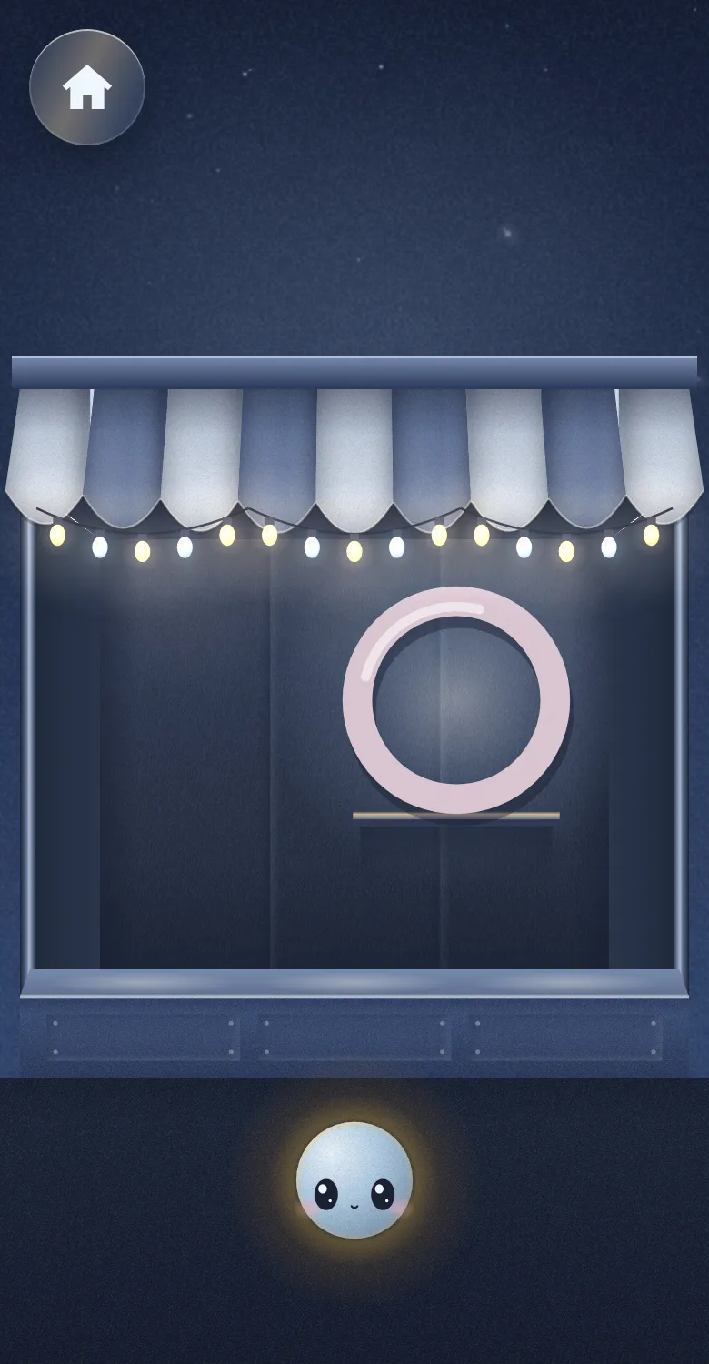 The Midway: a booth under a striped awning with a ring target, a ball of frost putty in front of it.